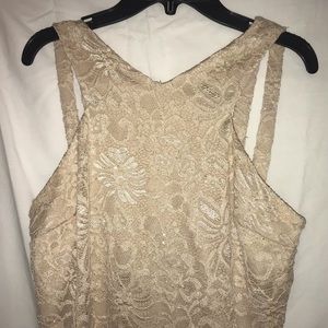 bodycon tan sparkly dress